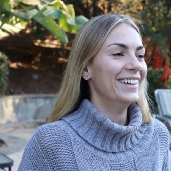 CZ Smiley Face Stud Earrings - Blue and Gold - Picture 1 of 5